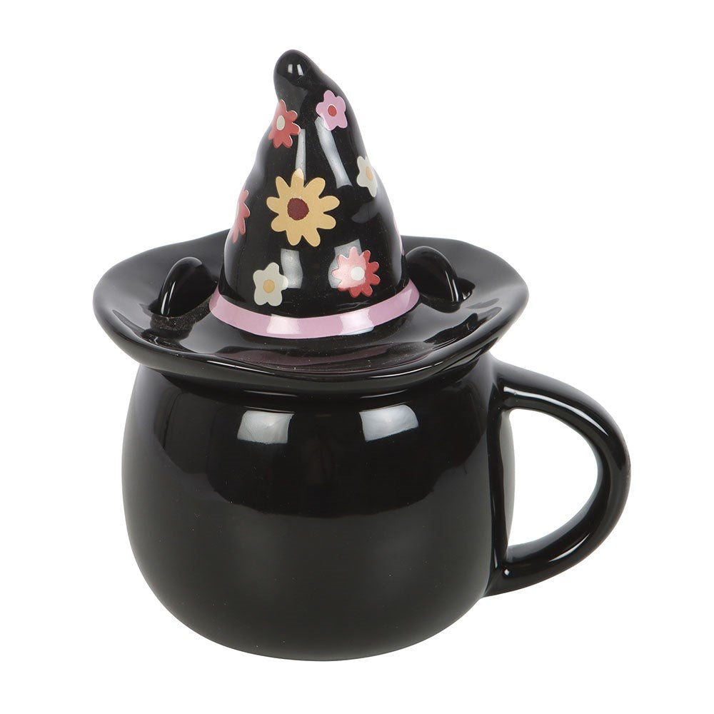 Groovy Witch Cat Lidded Mug - Olleke Wizarding Shop Amsterdam