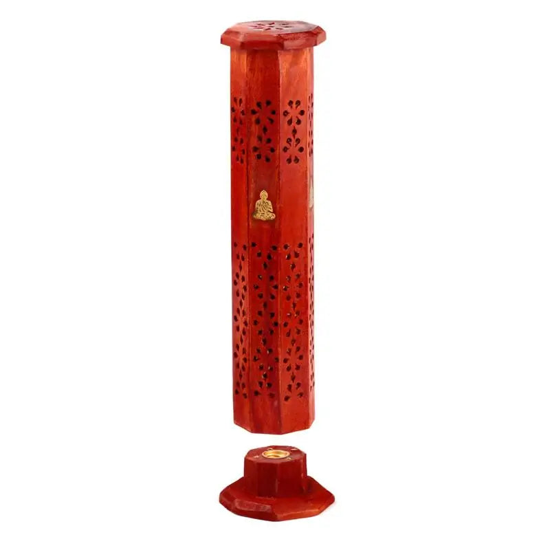 Mango Wood Incense Holder Tower Buddha - Olleke Wizarding Shop Amsterdam