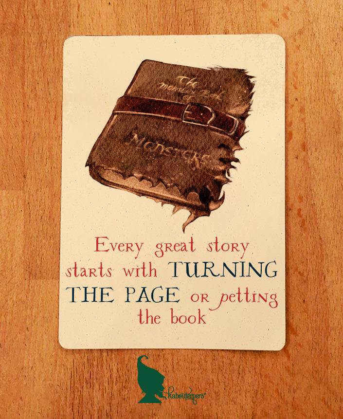 Every great story starts with turning the page or petting the book - Olleke Wizarding Shop Amsterdam