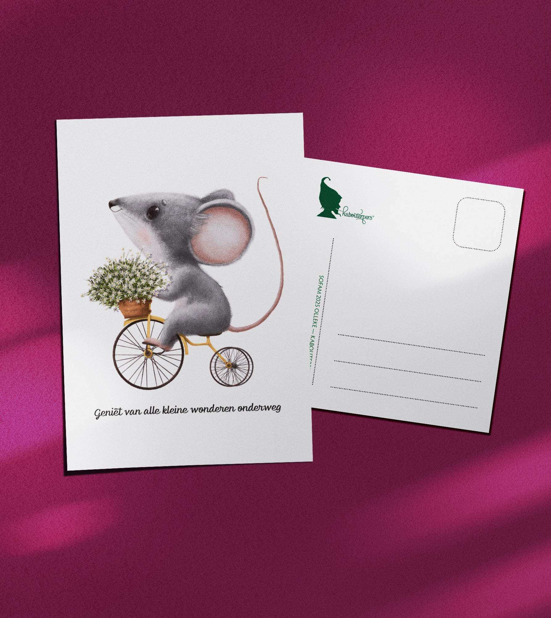 Baby postcard Geniet van alle kleine wonderen onderweg - Olleke Wizarding Shop Amsterdam
