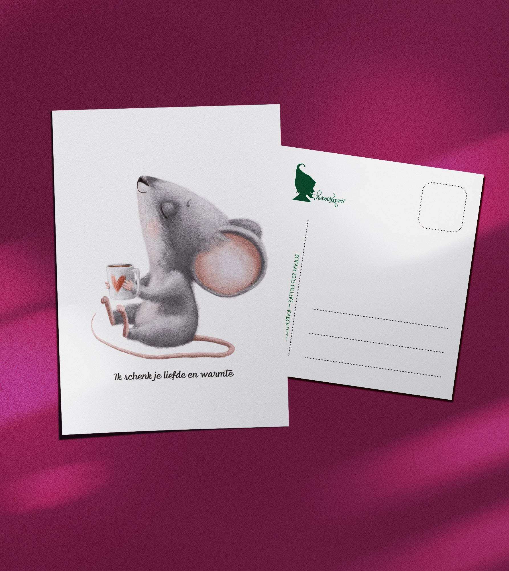 Baby postcard Ik schenk je liefde en warmte - Olleke Wizarding Shop Amsterdam