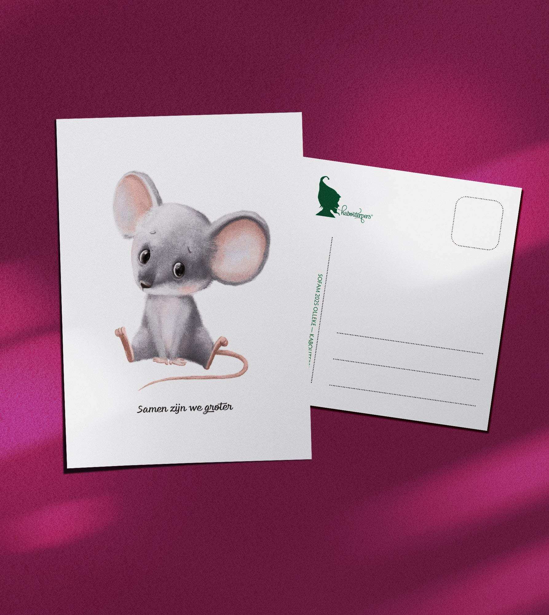 Baby postcard Samen zijn we groter - Olleke Wizarding Shop Amsterdam