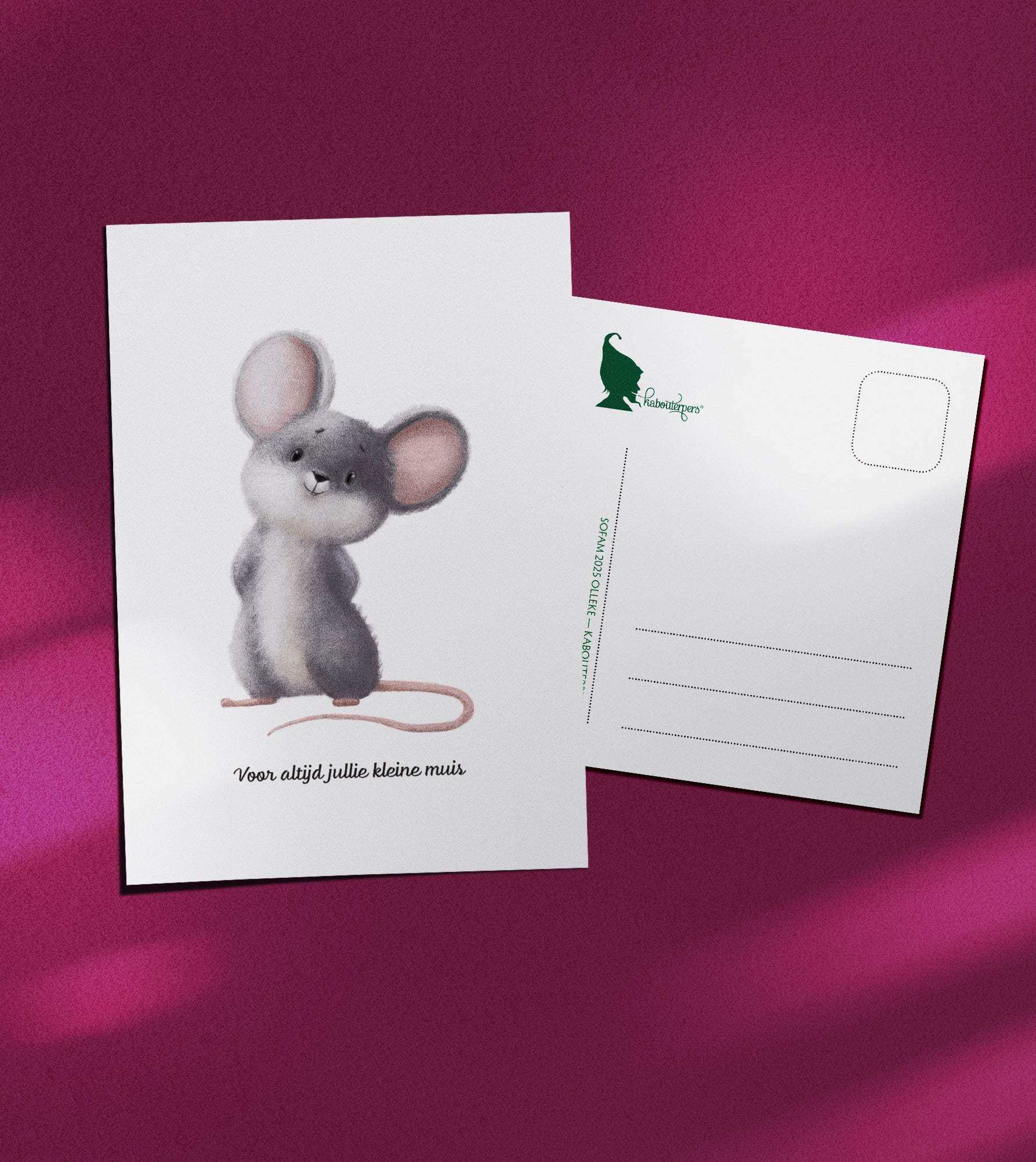 Baby postcard Voor altijd jullie kleine muis, Olleke Wizarding Shop Amsterdam