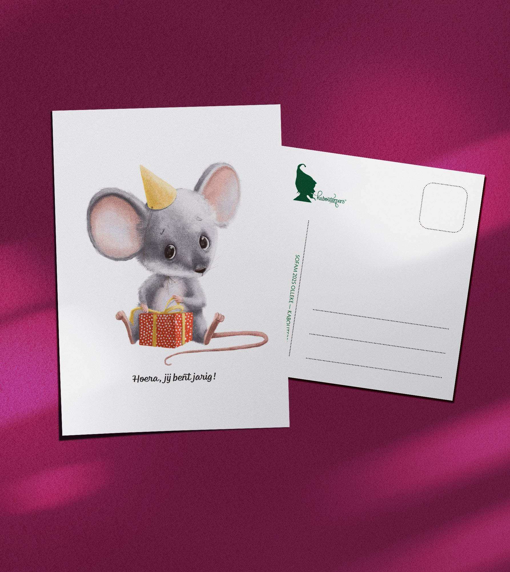 Baby postcard Hoera, jij bent jarig - Olleke Wizarding Shop Amsterdam