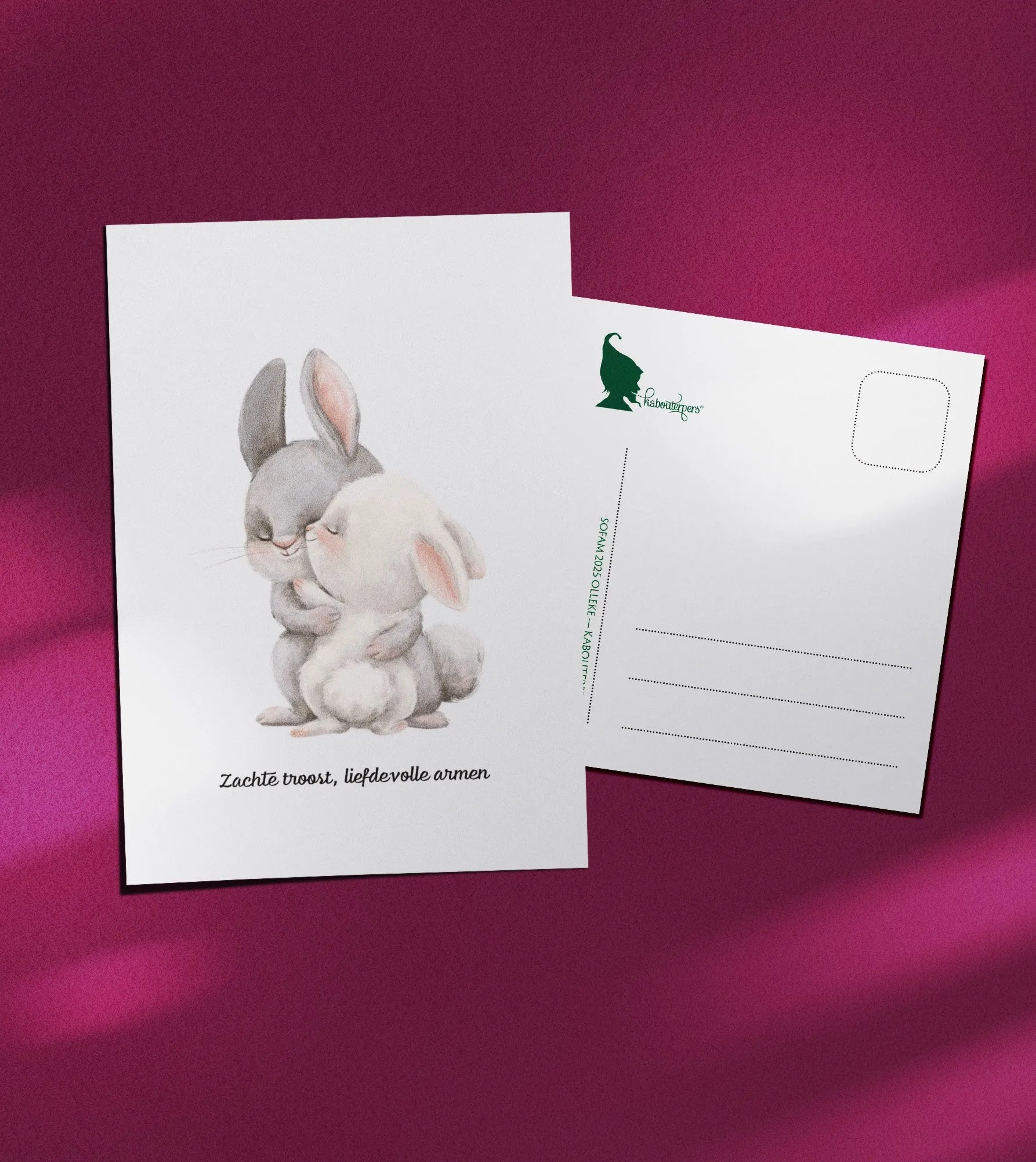 Baby postcard Zachte troost, liefdevolle armen - Olleke Wizarding Shop Amsterdam