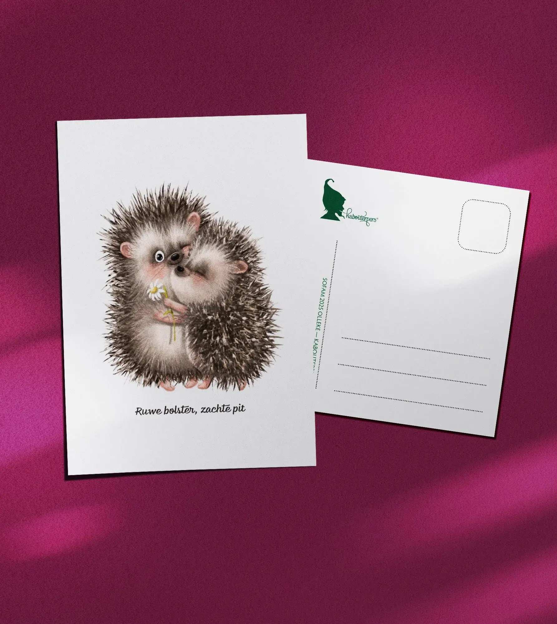 Baby postcard Ruwe bolster, zachte pit - Olleke Wizarding Shop Amsterdam