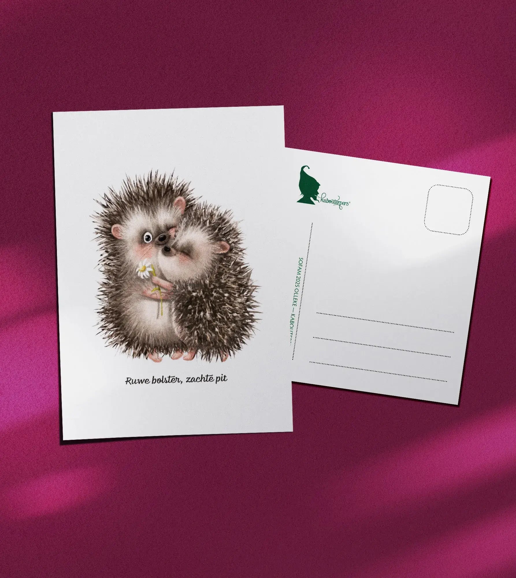 Baby postcard Ruwe bolster, zachte pit - Olleke Wizarding Shop Amsterdam