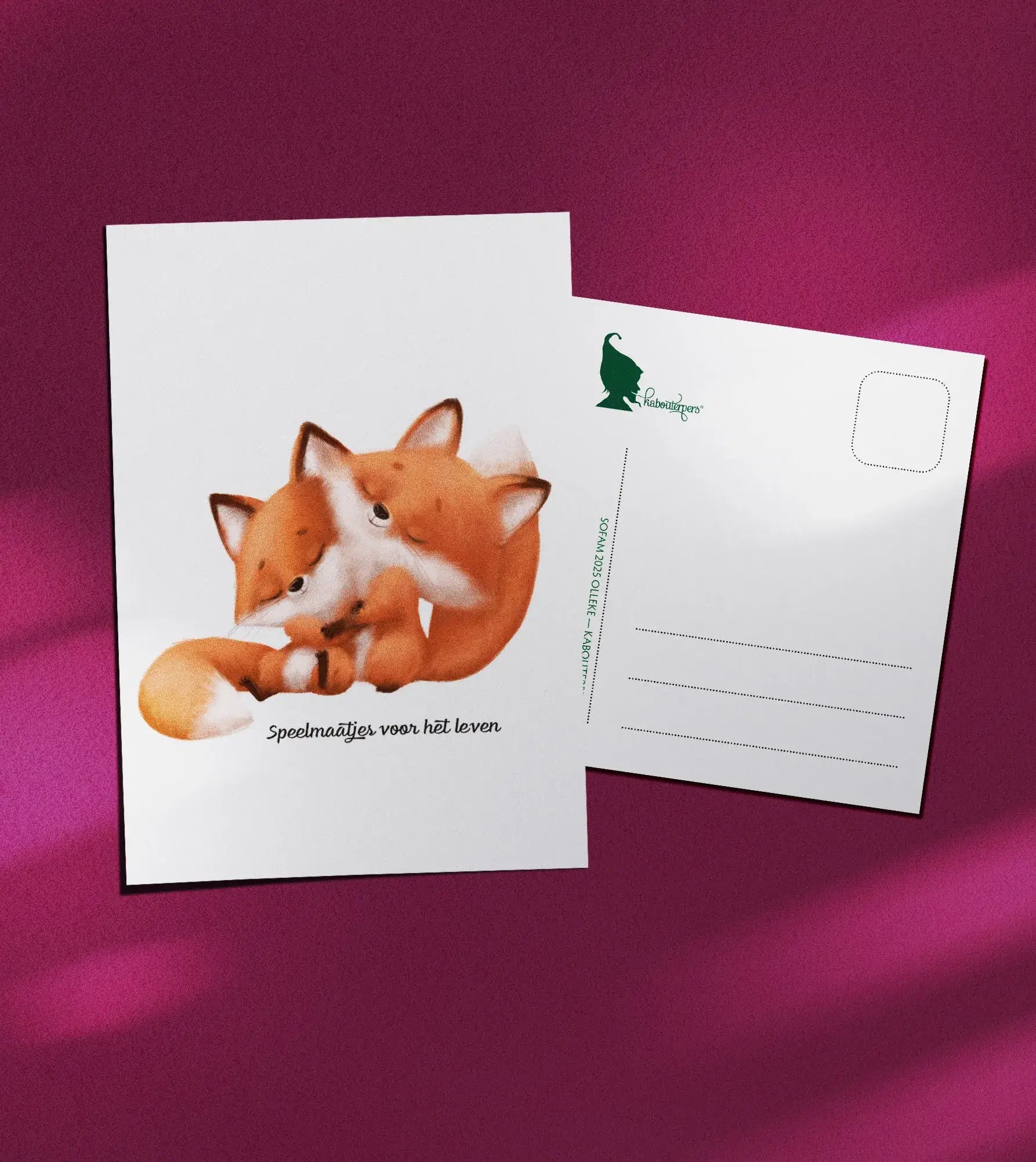 Baby postcard Speelmaatjes voor het leven - Olleke Wizarding Shop Amsterdam