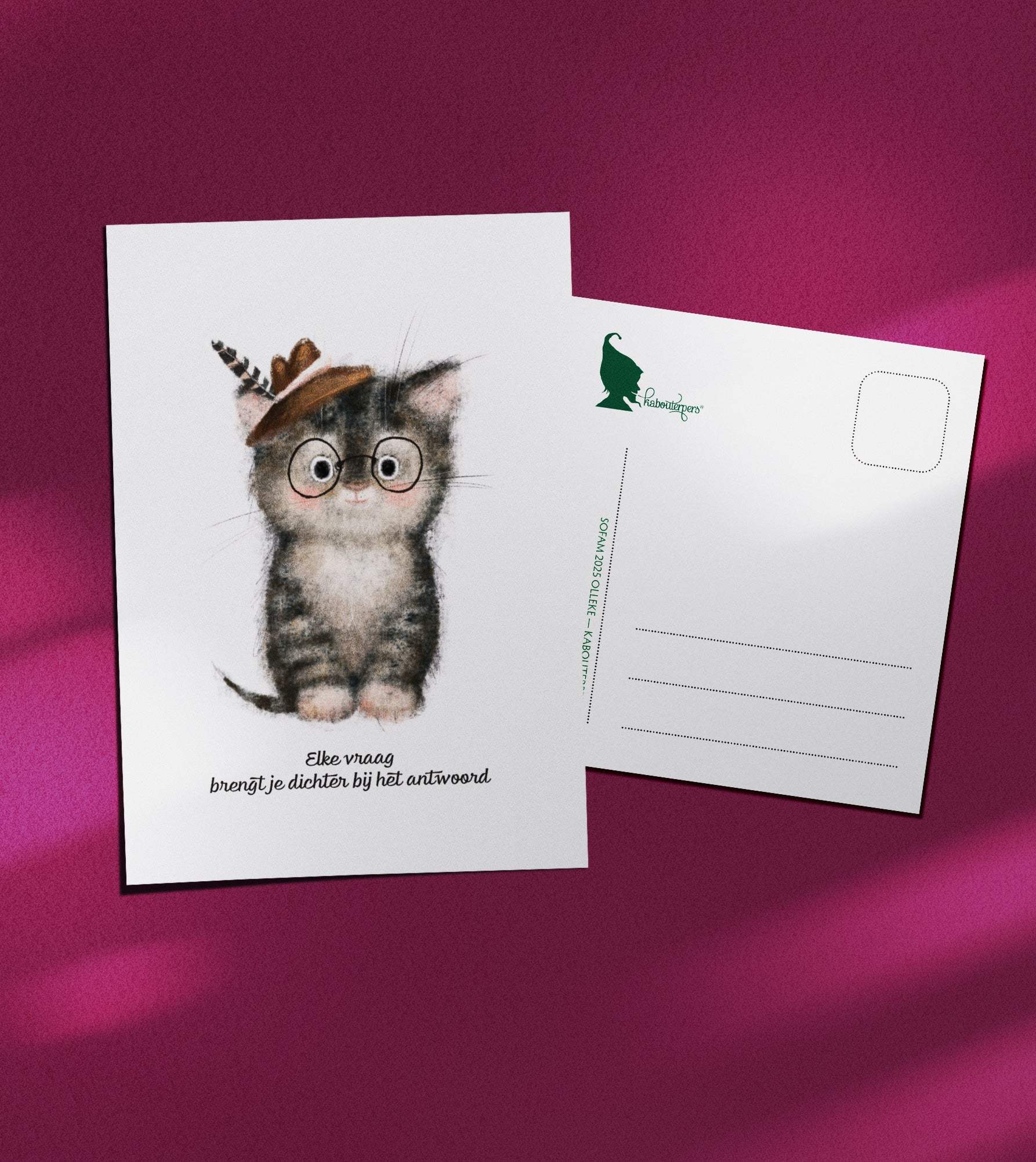 Baby postcard Elke vraag brengt je dichter bij het antwoord - Olleke Wizarding Shop Amsterdam