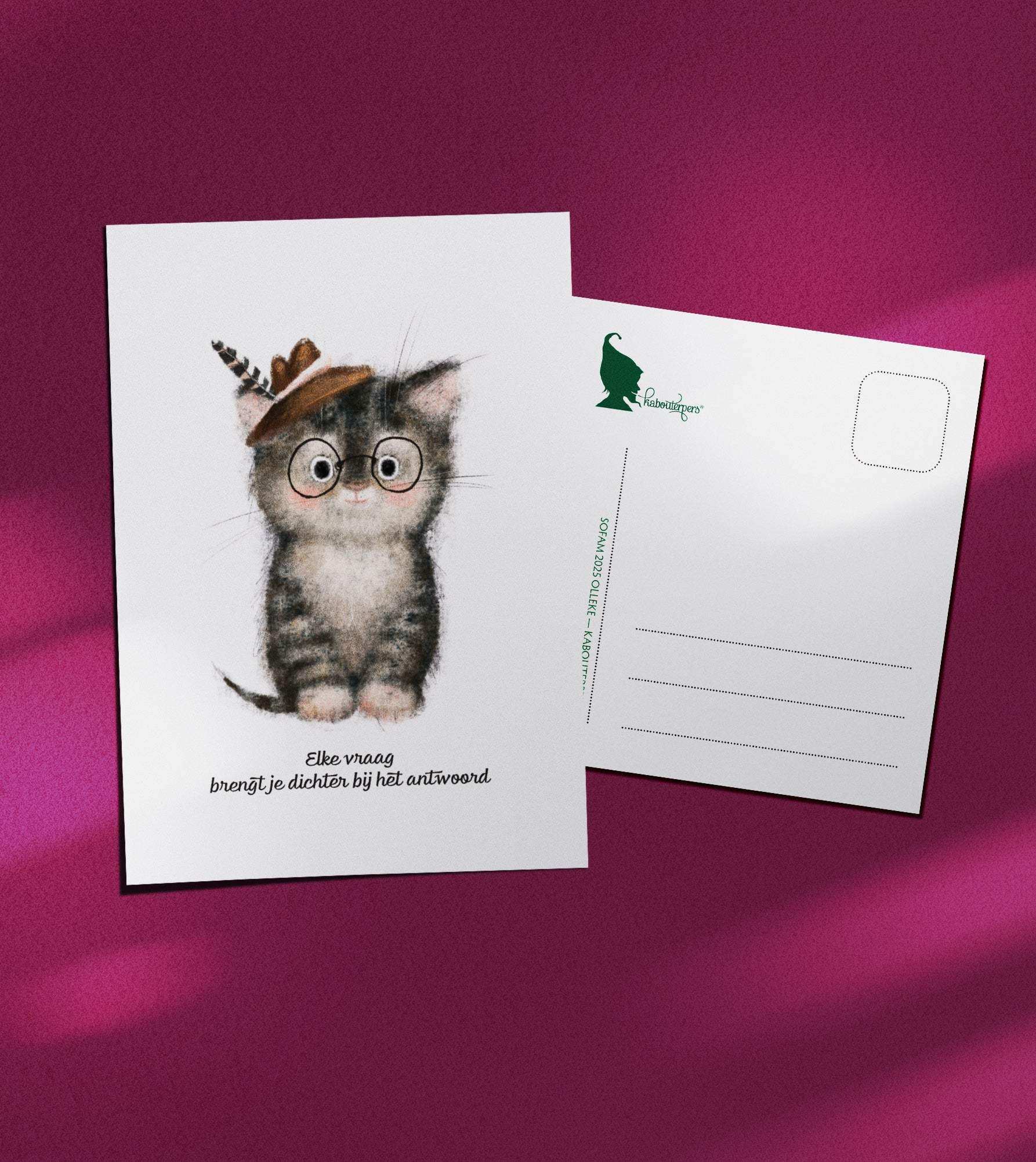 Baby postcard Elke vraag brengt je dichter bij het antwoord - Olleke Wizarding Shop Amsterdam
