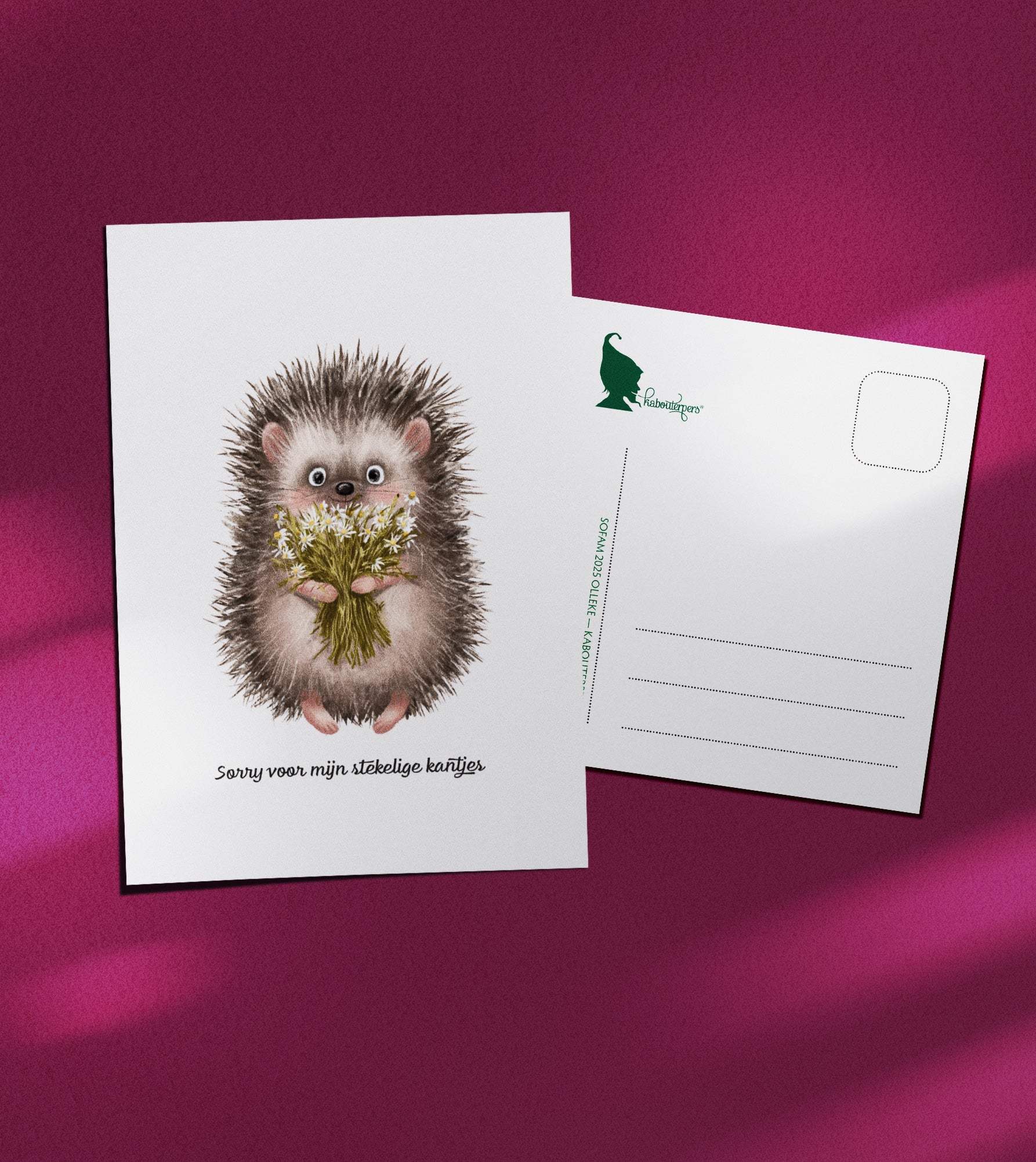Baby postcard Sorry voor mijn stekelige kantjes - Olleke Wizarding Shop Amsterdam