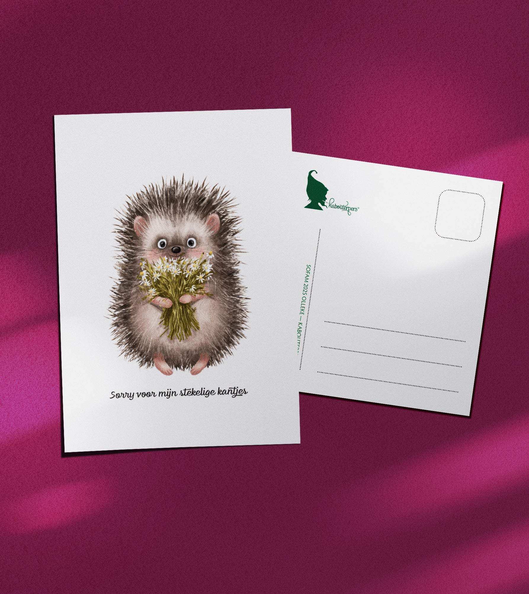 Baby postcard Sorry voor mijn stekelige kantjes - Olleke Wizarding Shop Amsterdam