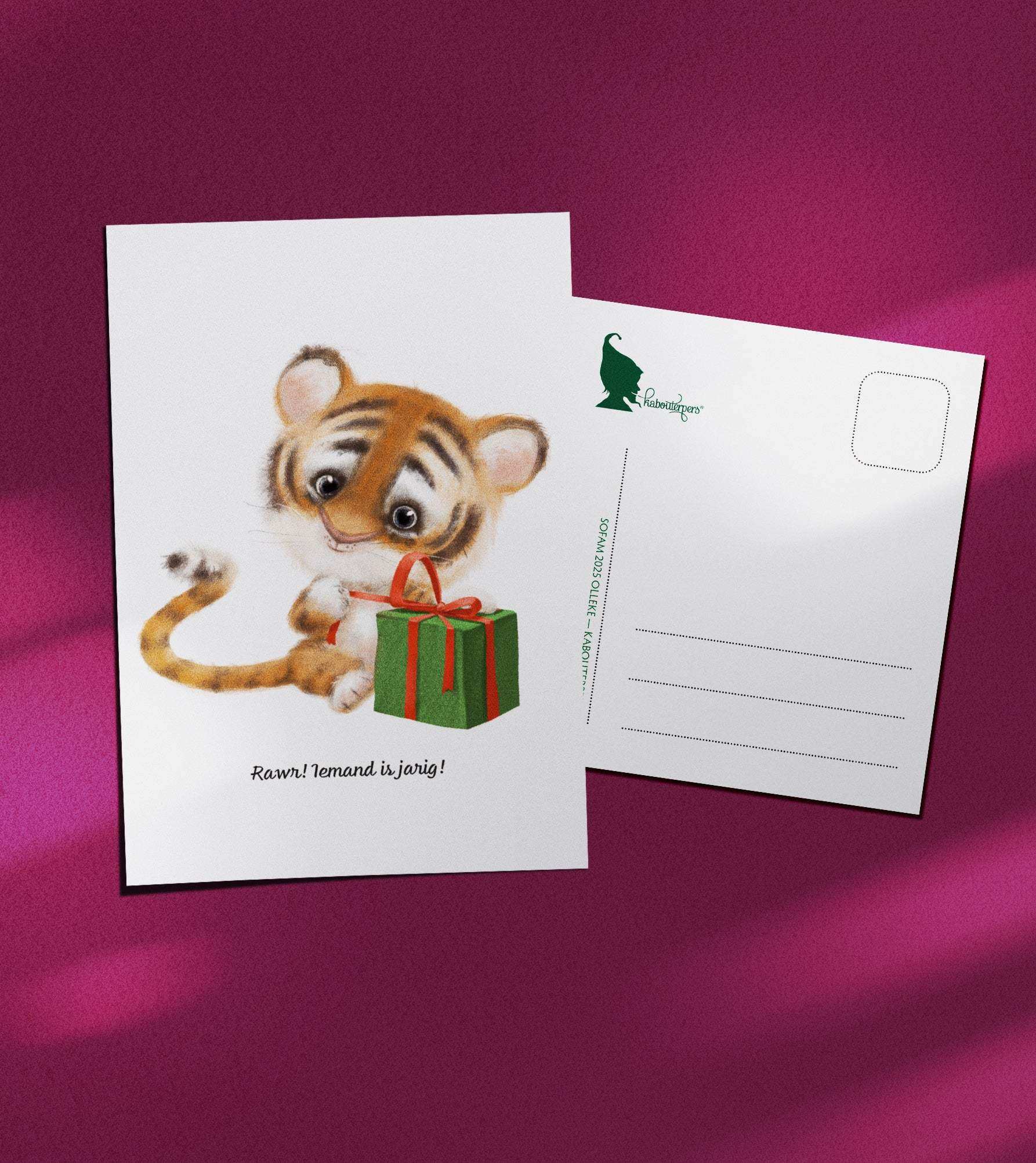 Baby postcard Rawr! Iemand is jarig! - Olleke Wizarding Shop Amsterdam