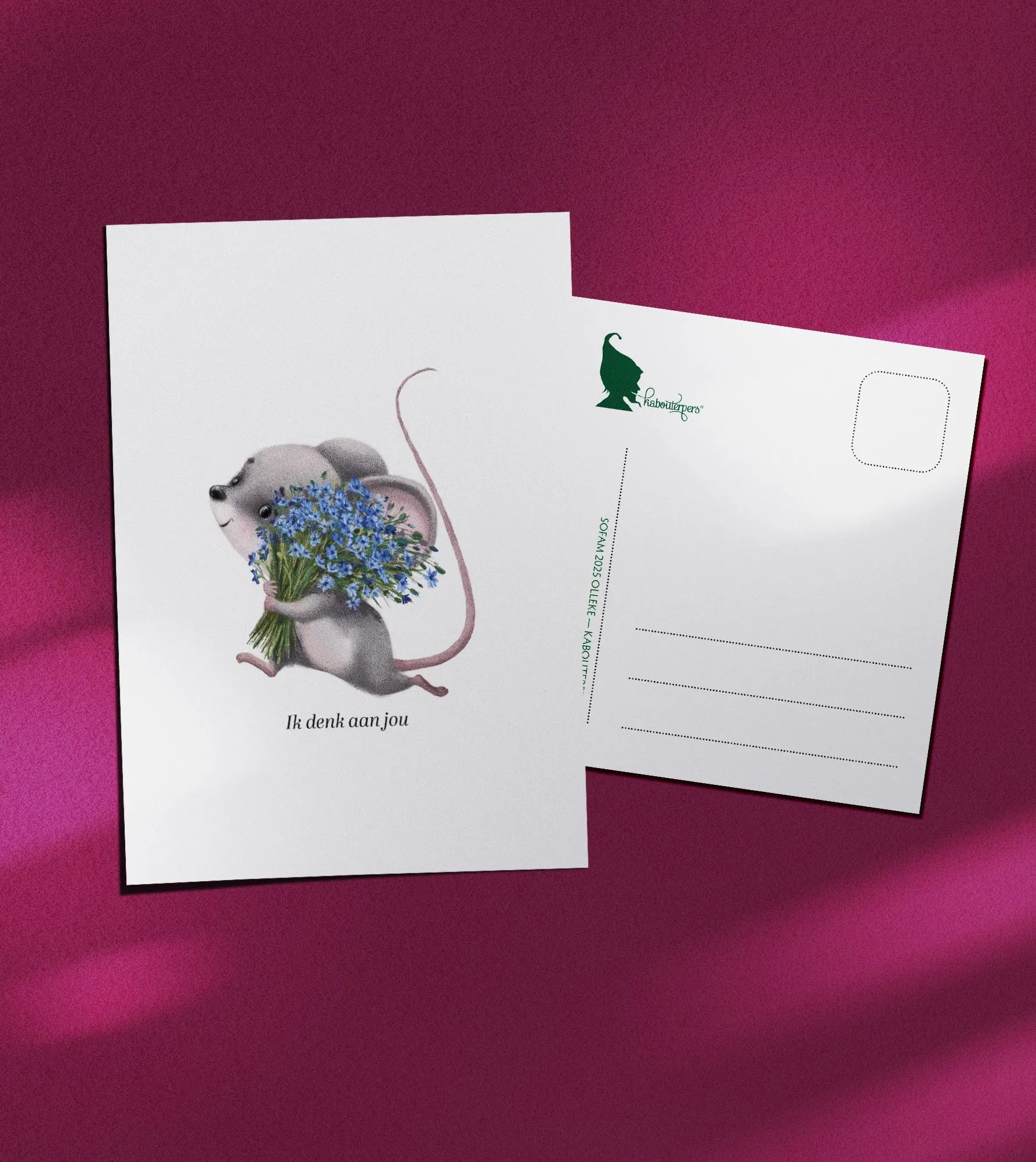 Baby postcard Ik denk aan jou - Olleke Wizarding Shop Amsterdam