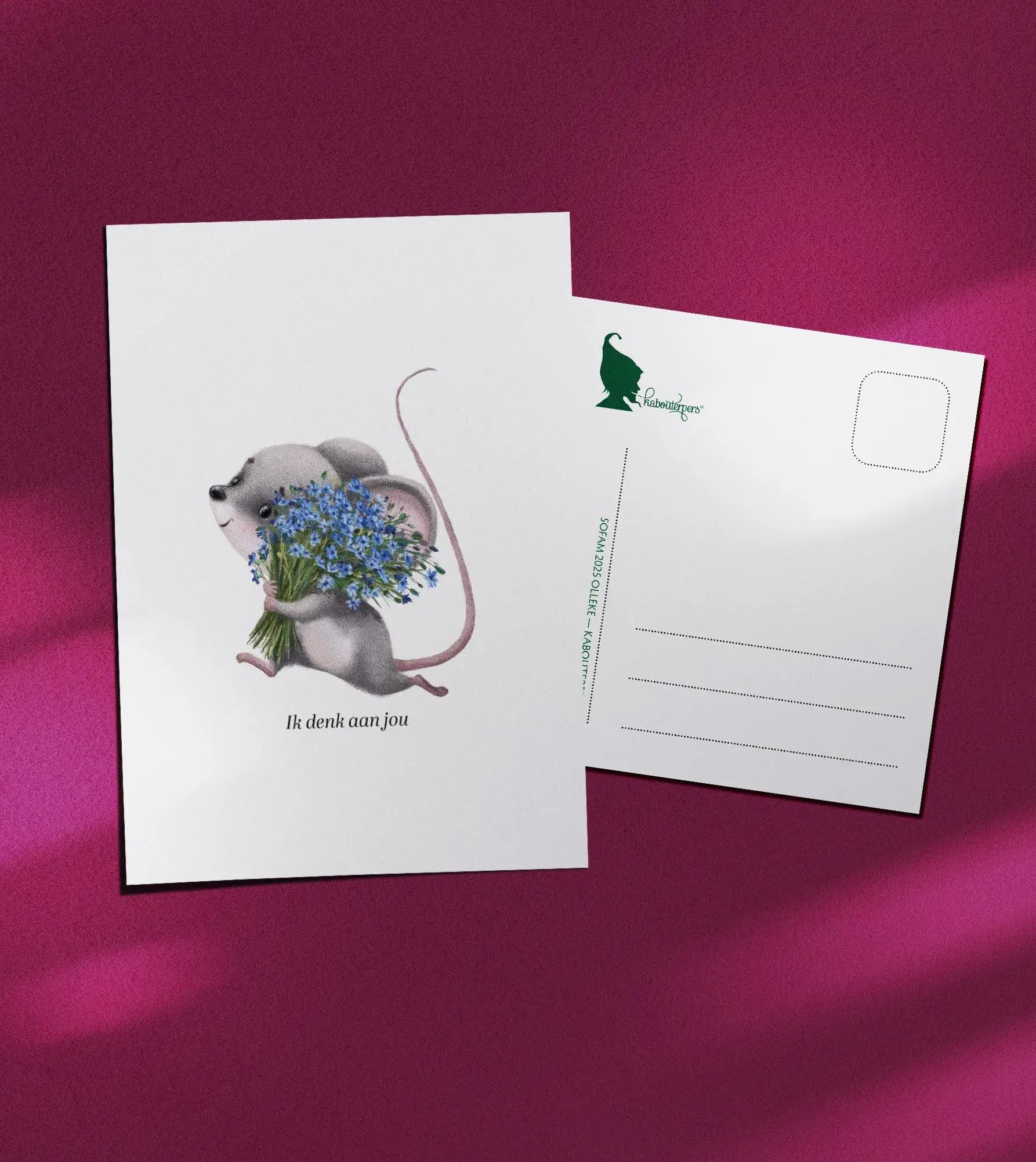 Baby postcard Ik denk aan jou - Olleke Wizarding Shop Amsterdam