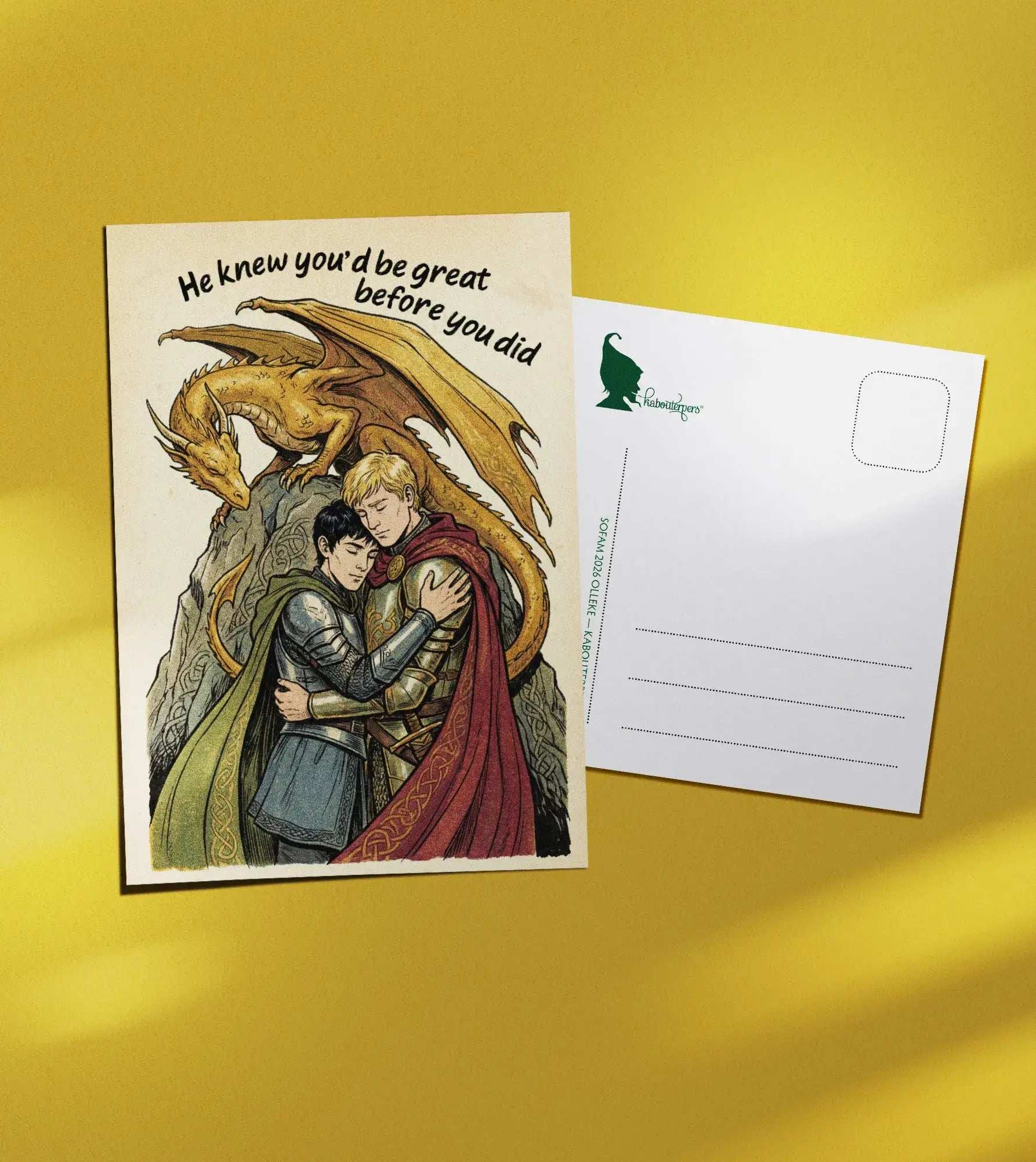 Worldpride postcard He knew you' d be great before you did - Olleke Wizarding Shop Amsterdam