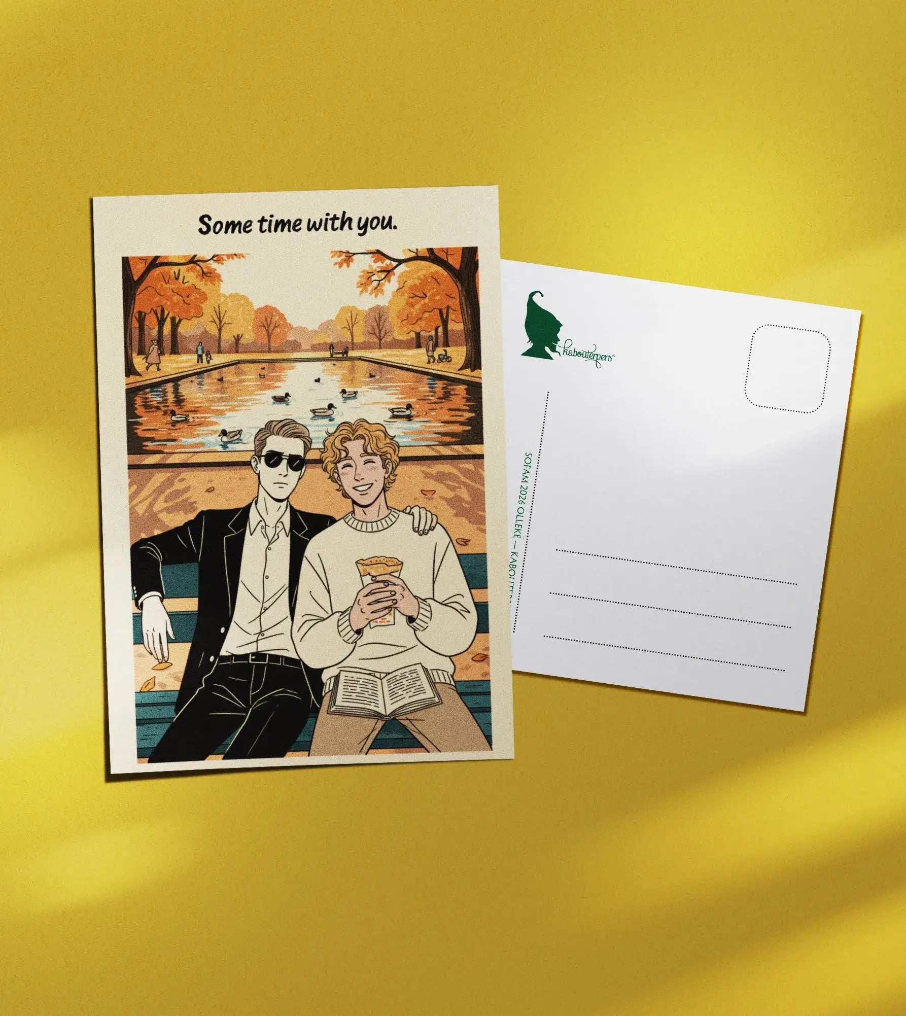 Worldpride postcard Some time with you - Olleke Wizarding Shop Amsterdam