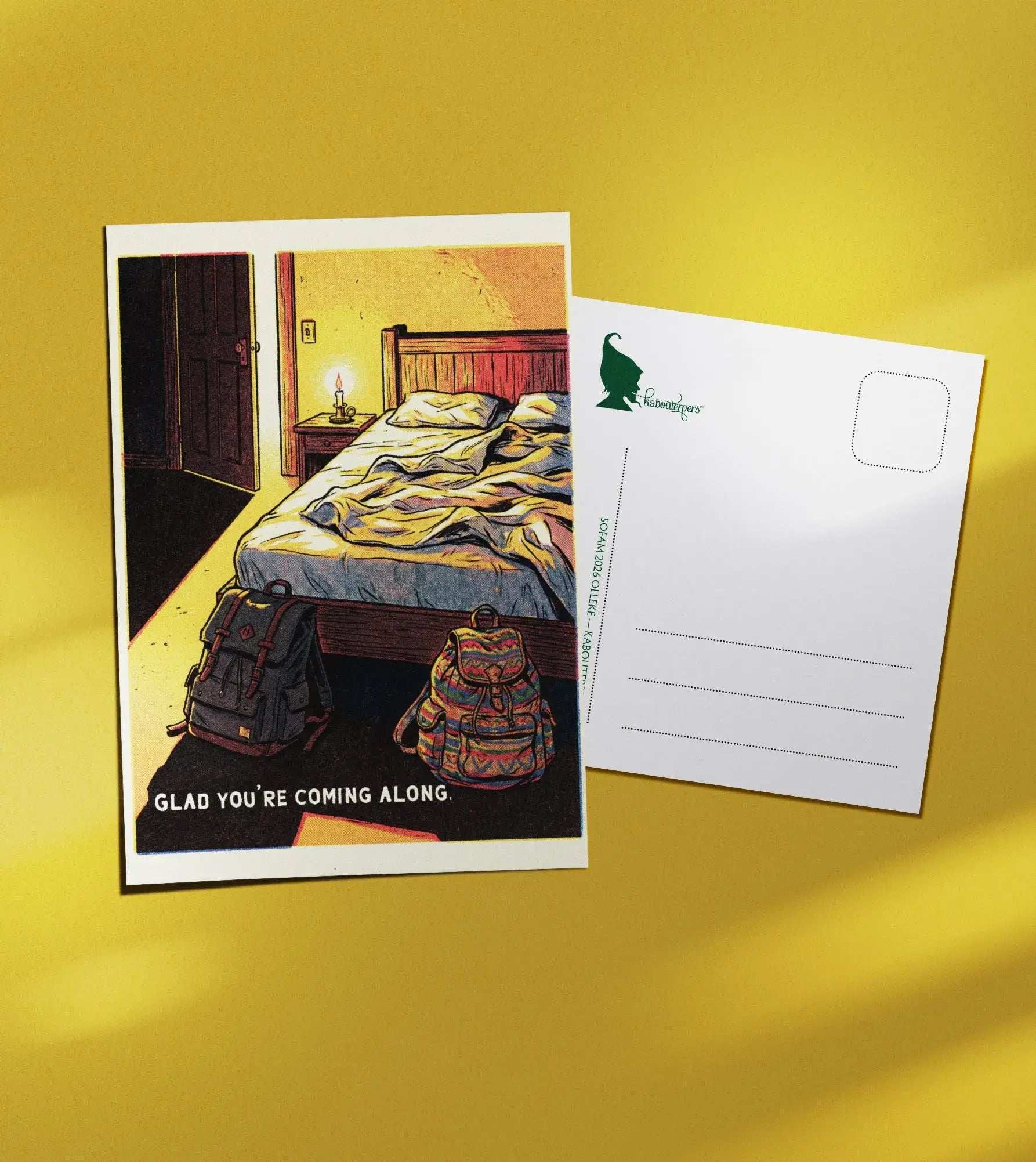 Just Because postcard Glad you're coming along - Olleke Wizarding Shop Amsterdam