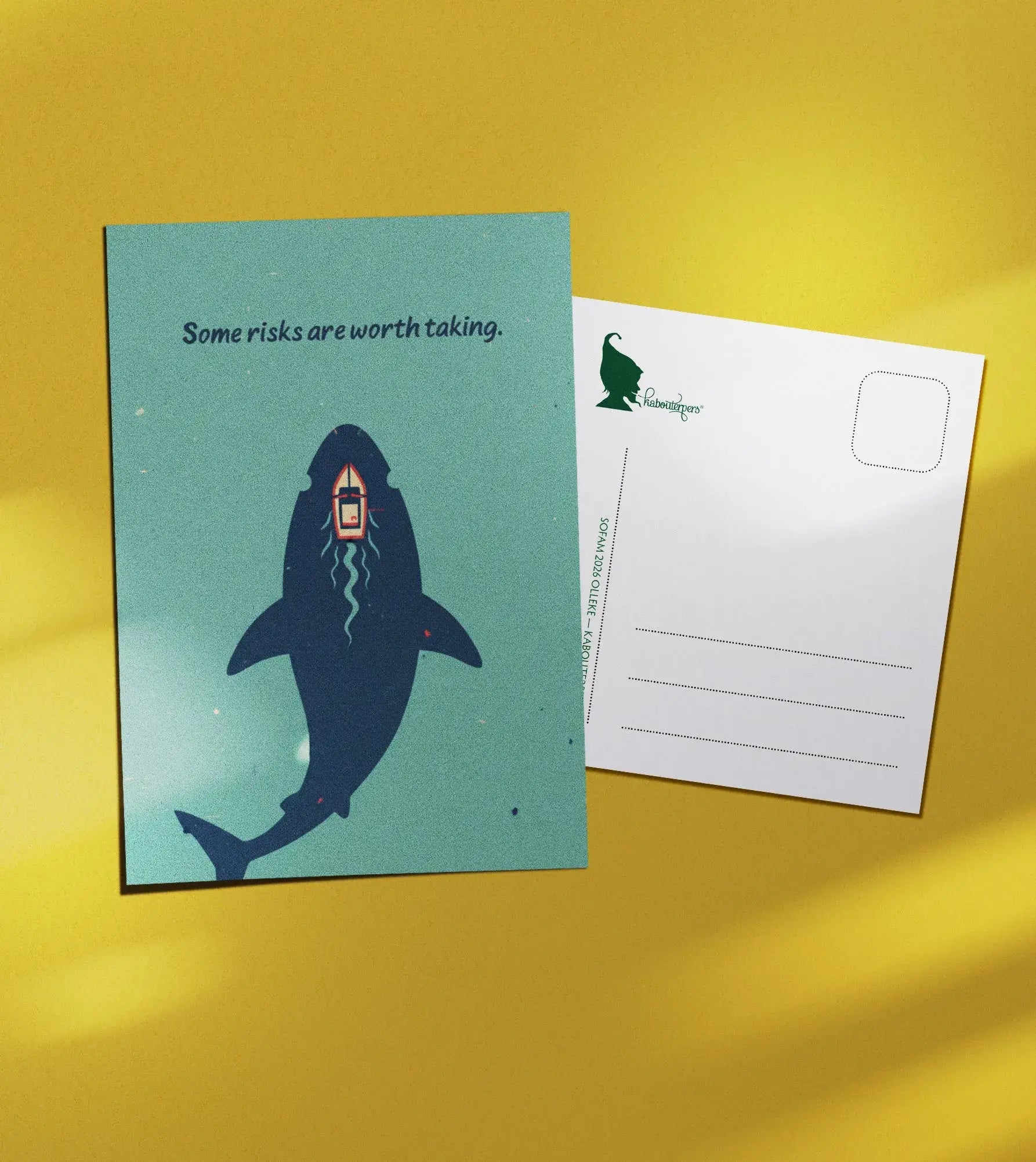 Just Because postcard Some risks are worth taking - Olleke Wizarding Shop Amsterdam