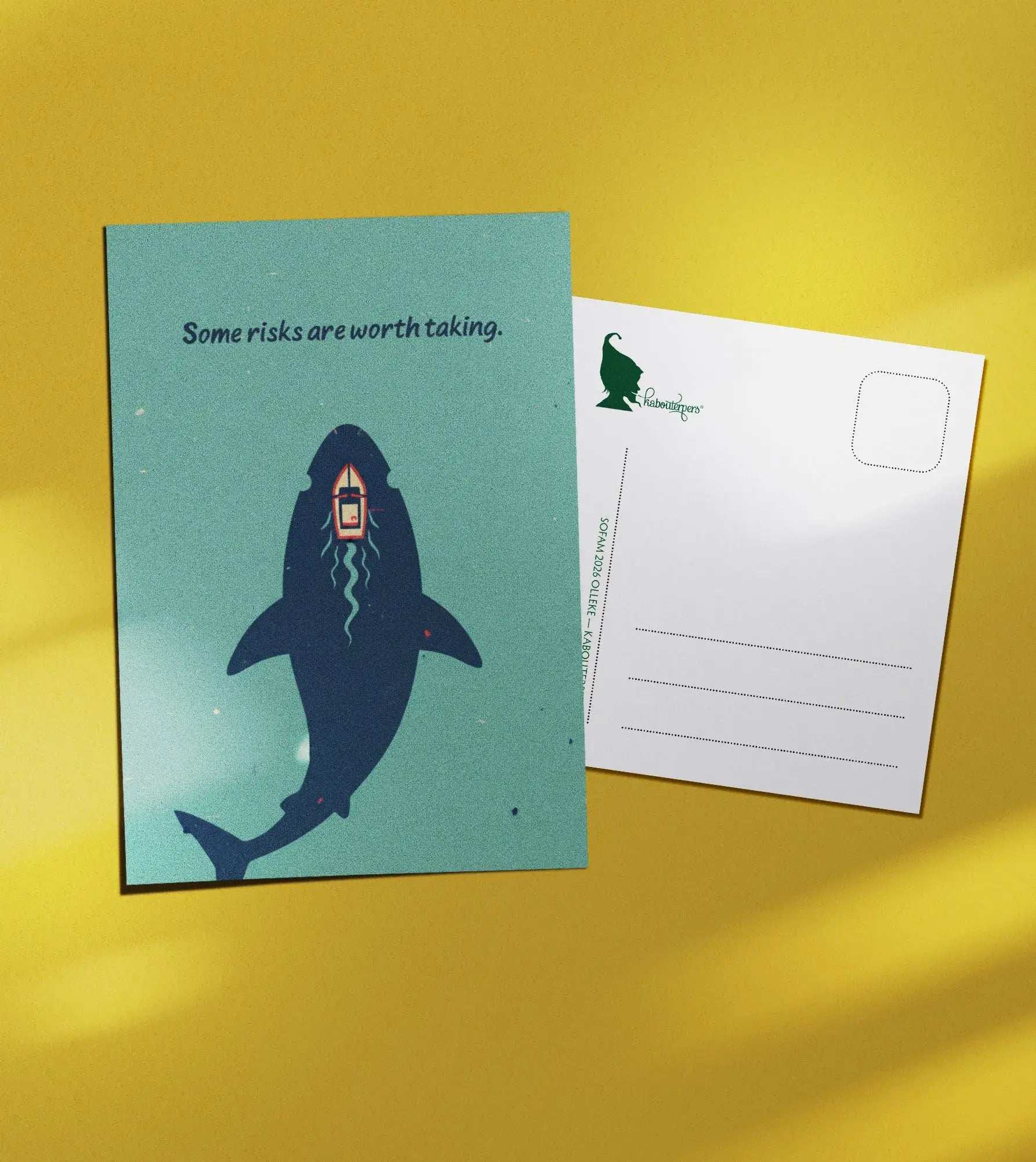 Just Because postcard Some risks are worth taking - Olleke Wizarding Shop Amsterdam