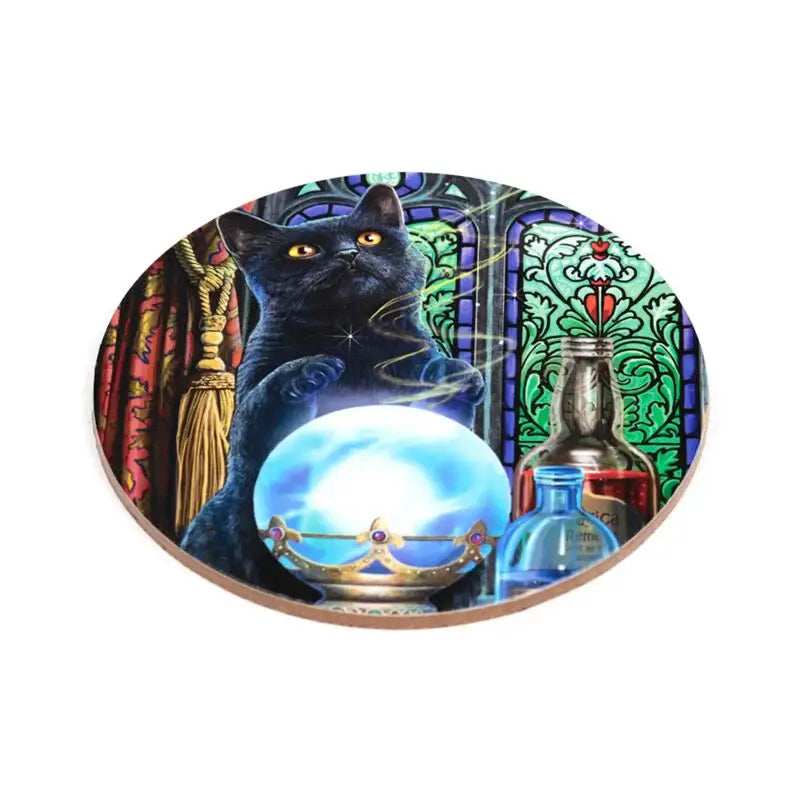 Lisa Parker Magical Cats Set of 4 Cork Coasters - Olleke Wizarding Shop Amsterdam