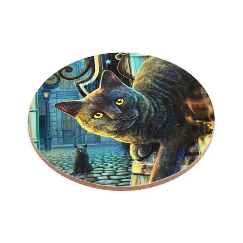 Lisa Parker Magical Cats Set of 4 Cork Coasters - Olleke Wizarding Shop Amsterdam