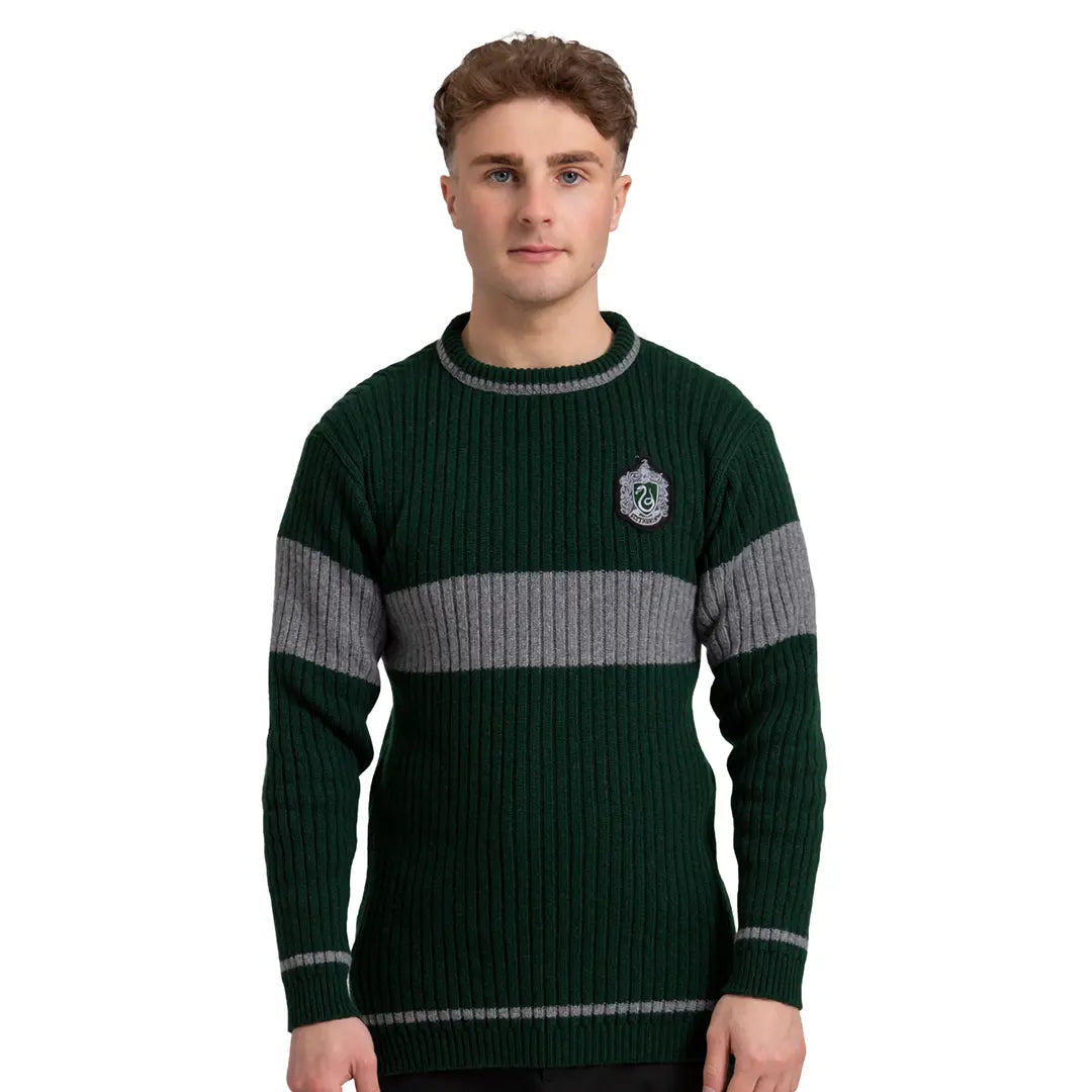 Slytherin Quidditch Knitted Adult Jumper - Olleke Wizarding Shop Amsterdam