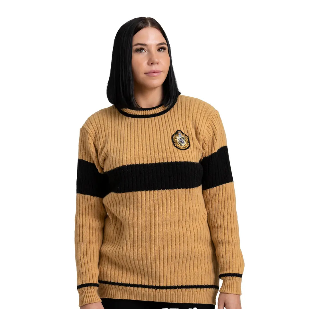 Hufflepuff Quidditch Knitted Adult Jumper - Olleke Wizarding Shop Amsterdam