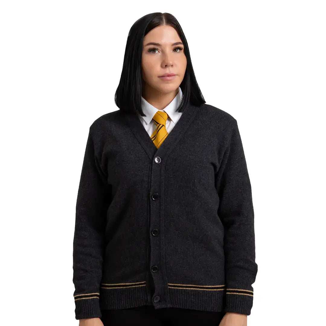 Hufflepuff V-Neck School Cardigan - Olleke Wizarding Shop Amsterdam