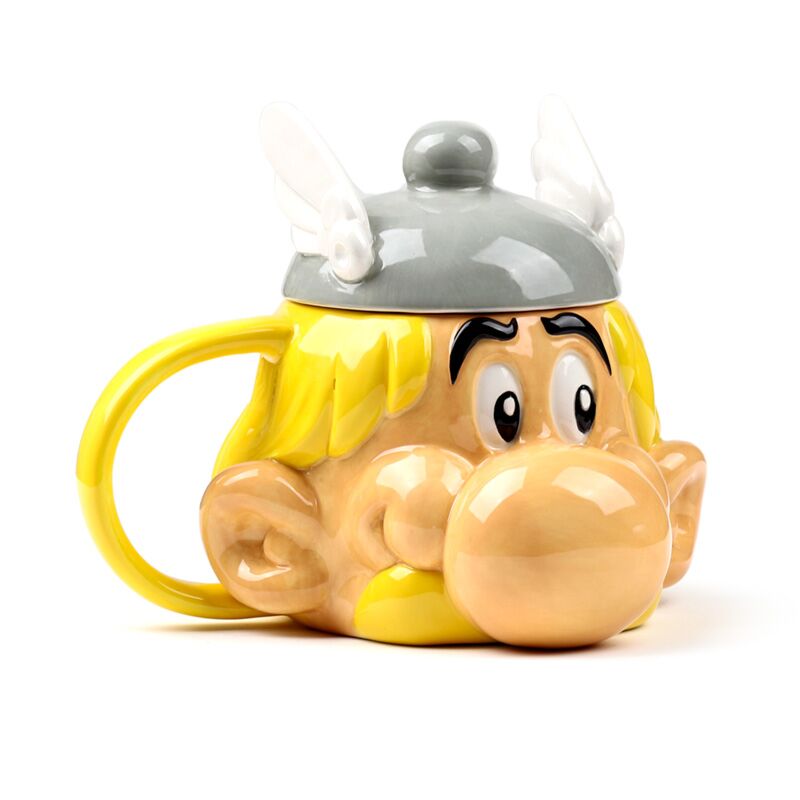 Asterix Ceramic Head Shaped Mug with Hat Lid - Olleke Wizarding Shop Amsterdam