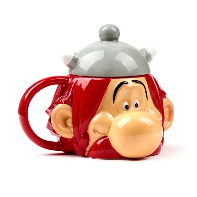 Asterix Ceramic Head Shaped Mug with Hat Lid - Obelix - Olleke Wizarding Shop Amsterdam