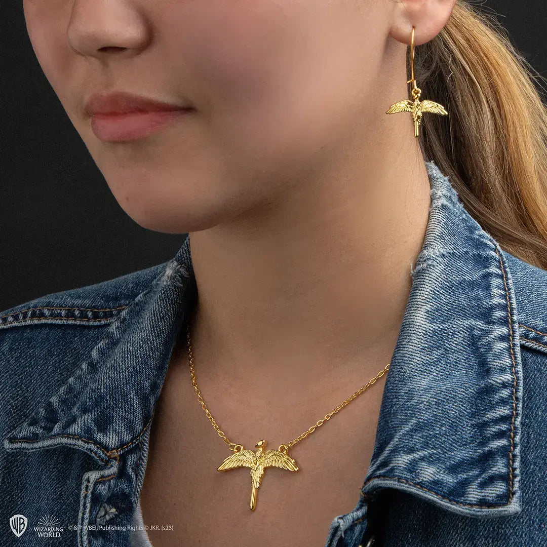 Harry Potter Golden Fawkes necklace - Olleke Wizarding Shop Amsterdam