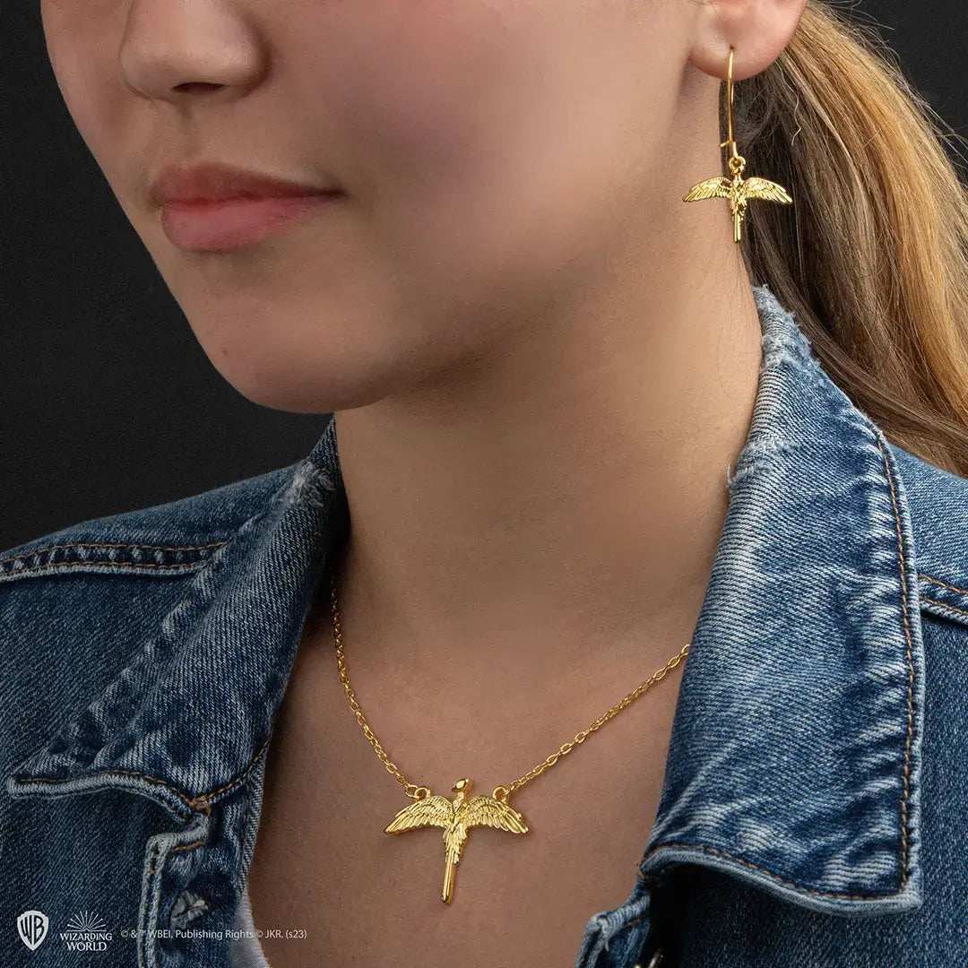 Harry Potter Golden Fawkes necklace - Olleke Wizarding Shop Amsterdam