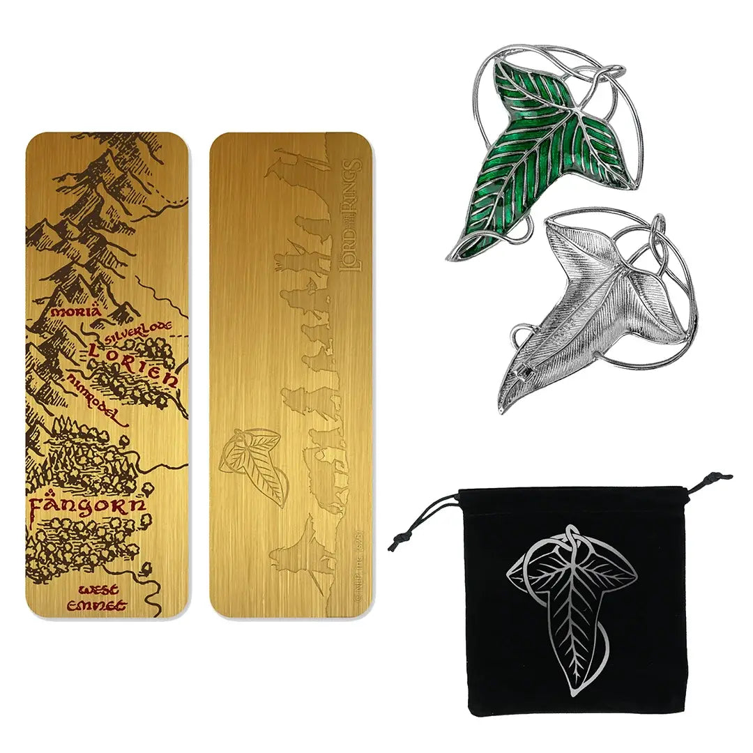 Lord of the Rings Lorien Brooch and Metal Bookmark Set - Olleke Wizarding Shop Amsterdam