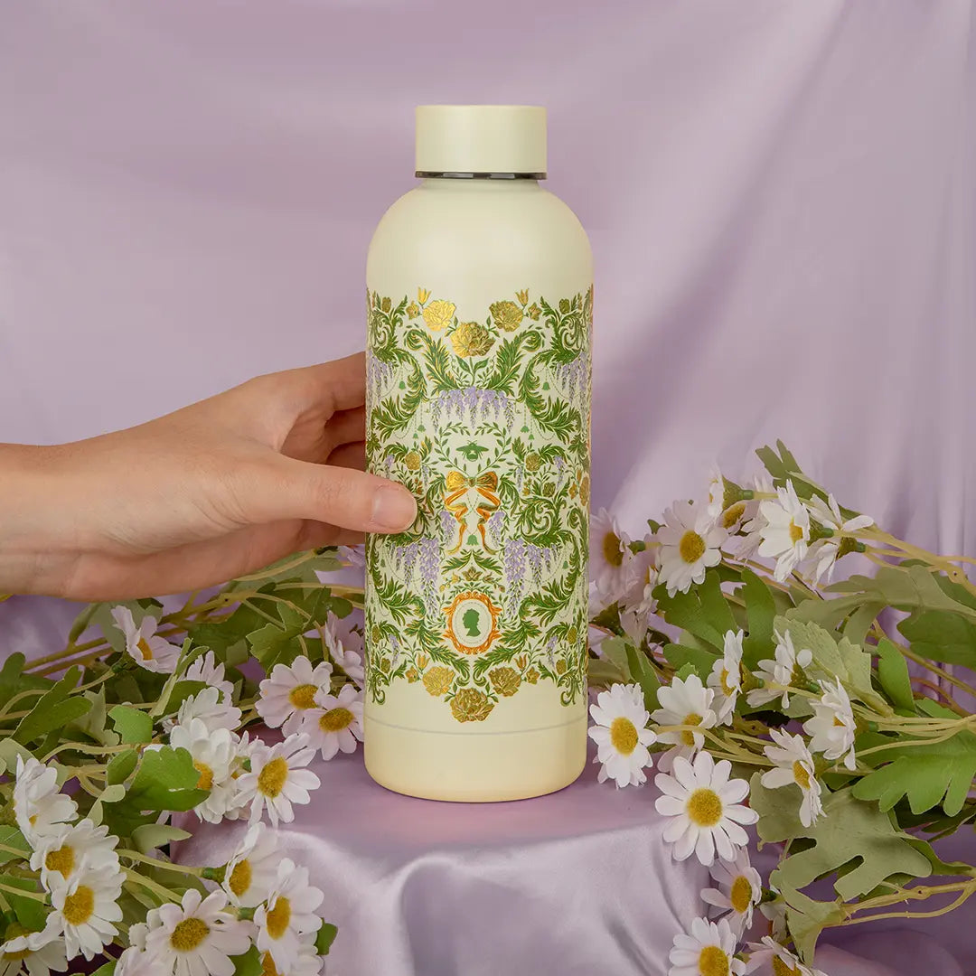 Bridgerton Insulated Bottle - Green damask flourish