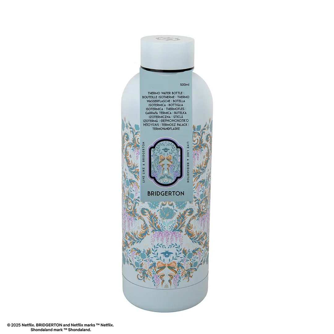 Bridgerton Insulated Bottle - Light Blue Damask Flowers