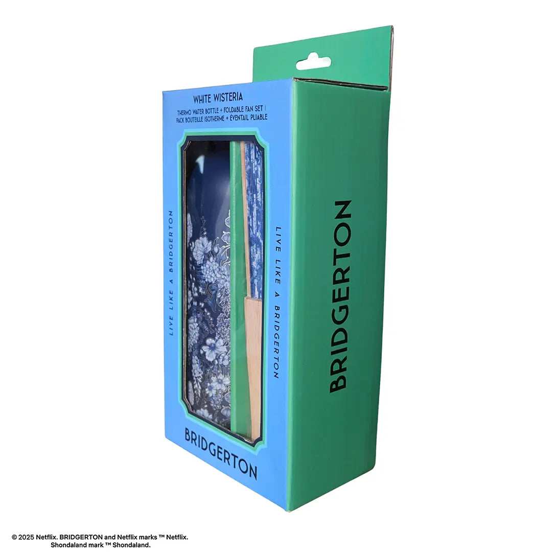 Bridgerton Insulated bottle and fan set - White Wisteria