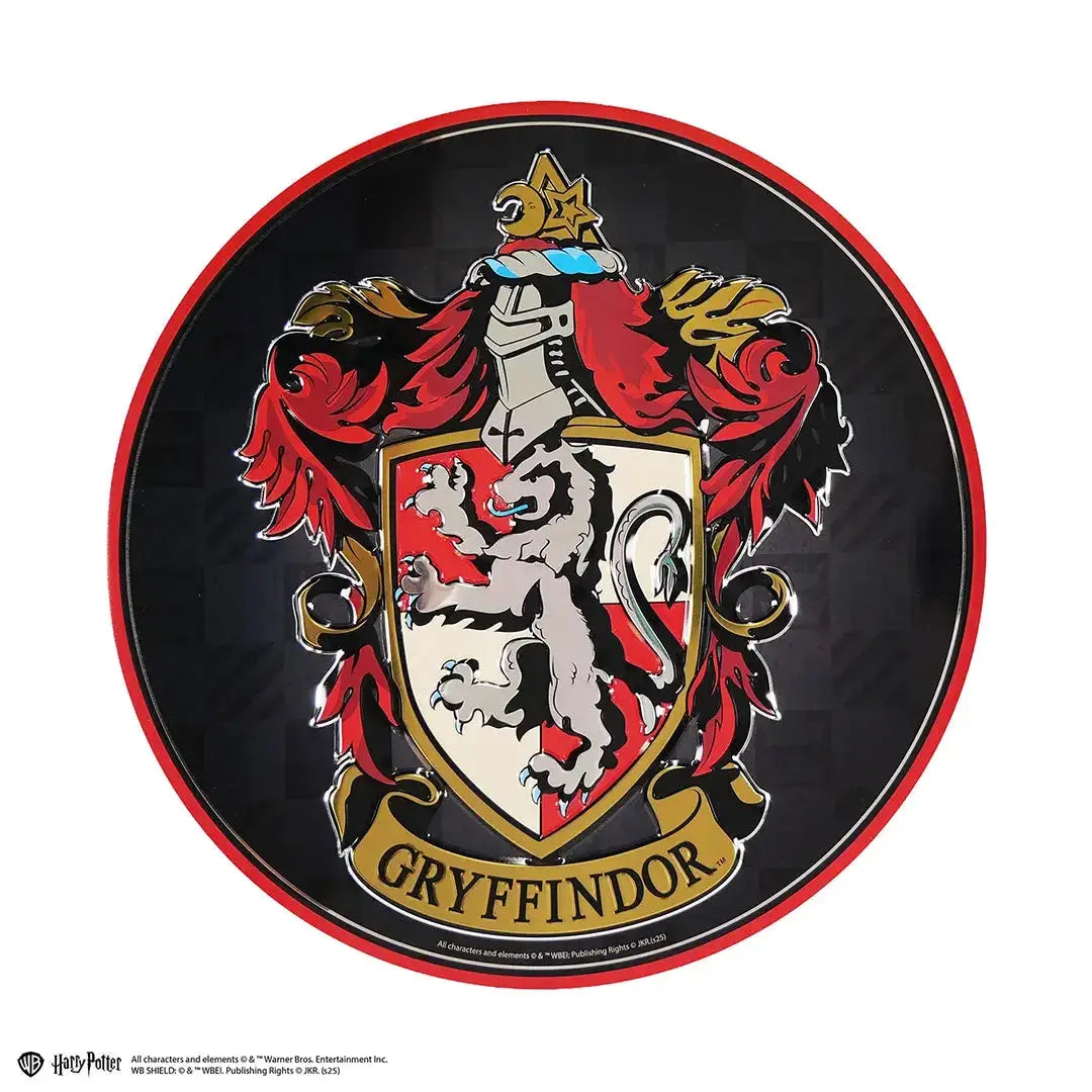 Harry Potter round aluminium plate Gryffindor - Olleke Wizarding Shop Amsterdam
