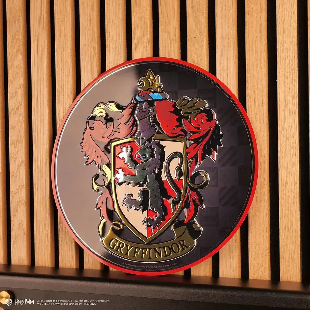 Harry Potter round aluminium plate Gryffindor - Olleke Wizarding Shop Amsterdam