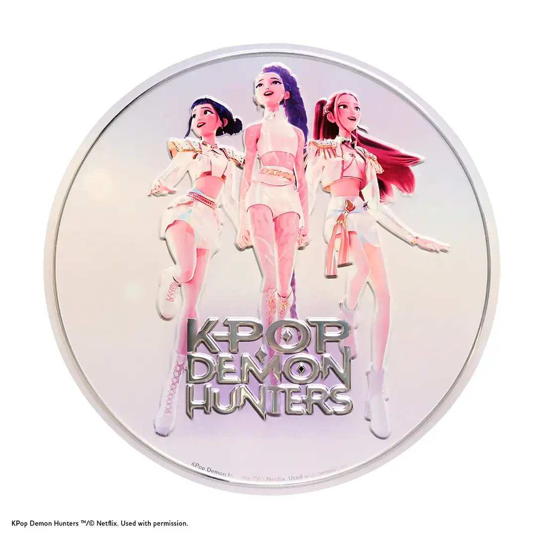 KPop Demon Hunters Embossed aluminum poster - Huntr/x soundtrack cover - Olleke Wizarding Shop Amsterdam