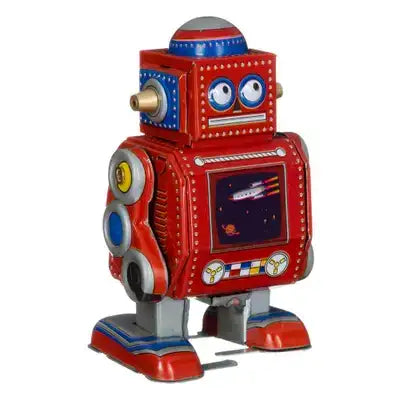 Olleke Sad Eyes Robot toy with expressive eyes and robot features, designed for children and collectors.