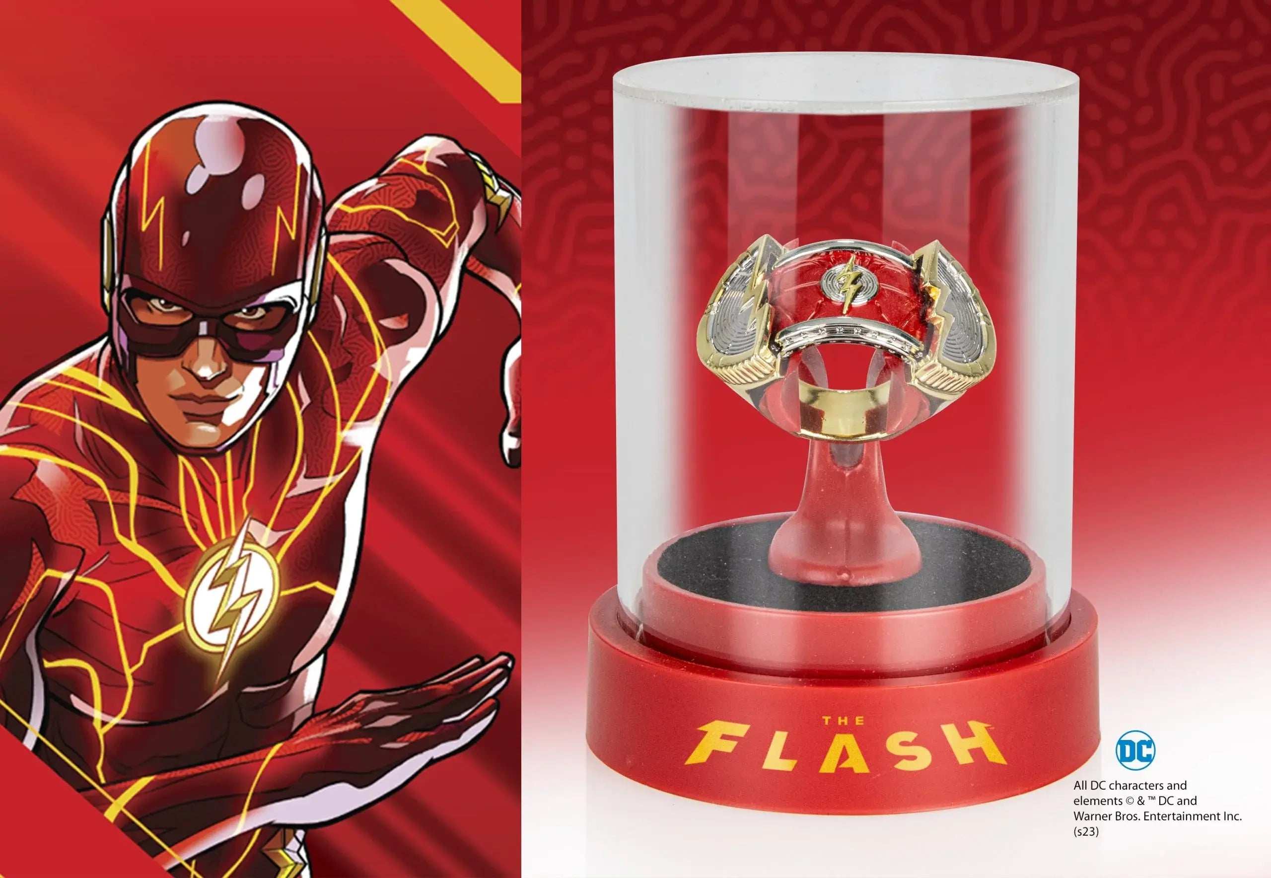 The Flash Prop Ring & Display - Olleke Wizarding Shop Amsterdam