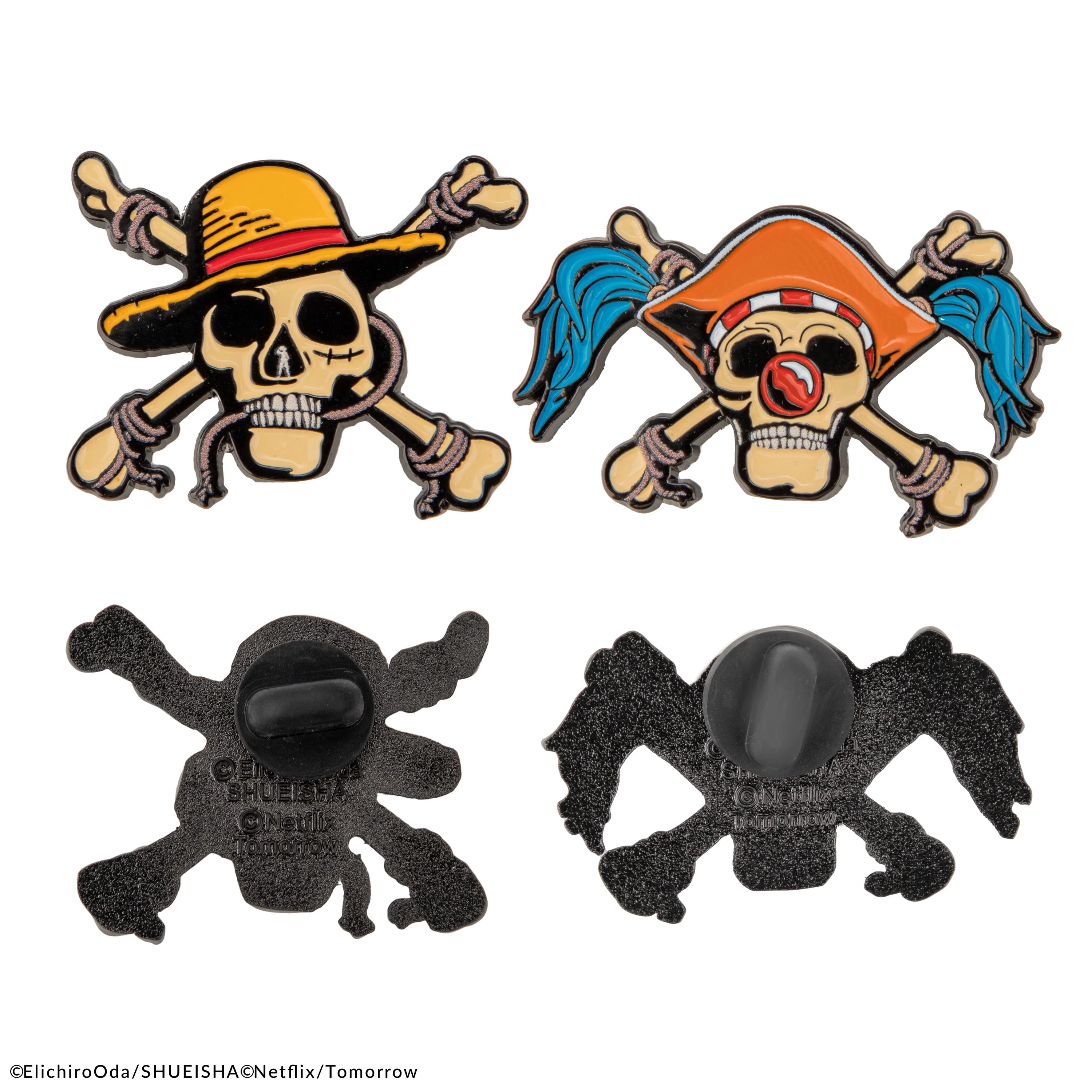 One Piece Set of 2 pin badges Luffy and Buggy - Olleke Wizarding Shop Amsterdam