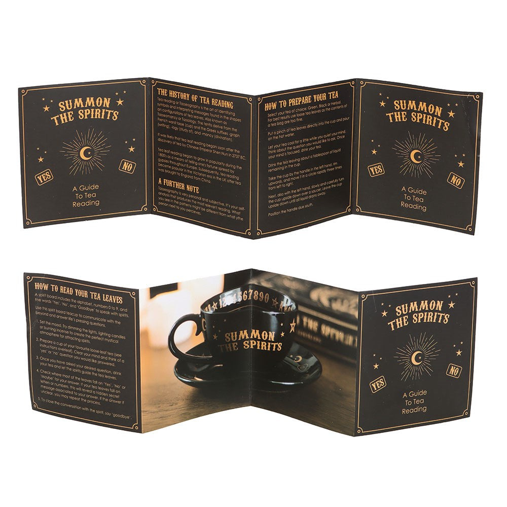 Black Talking Board Teacup and Saucer - Olleke Wizarding Shop Amsterdam