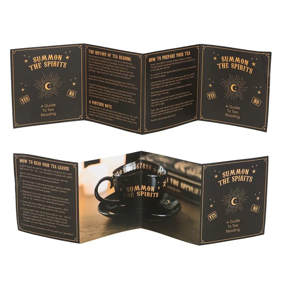 Black Talking Board Teacup and Saucer - Olleke Wizarding Shop Amsterdam