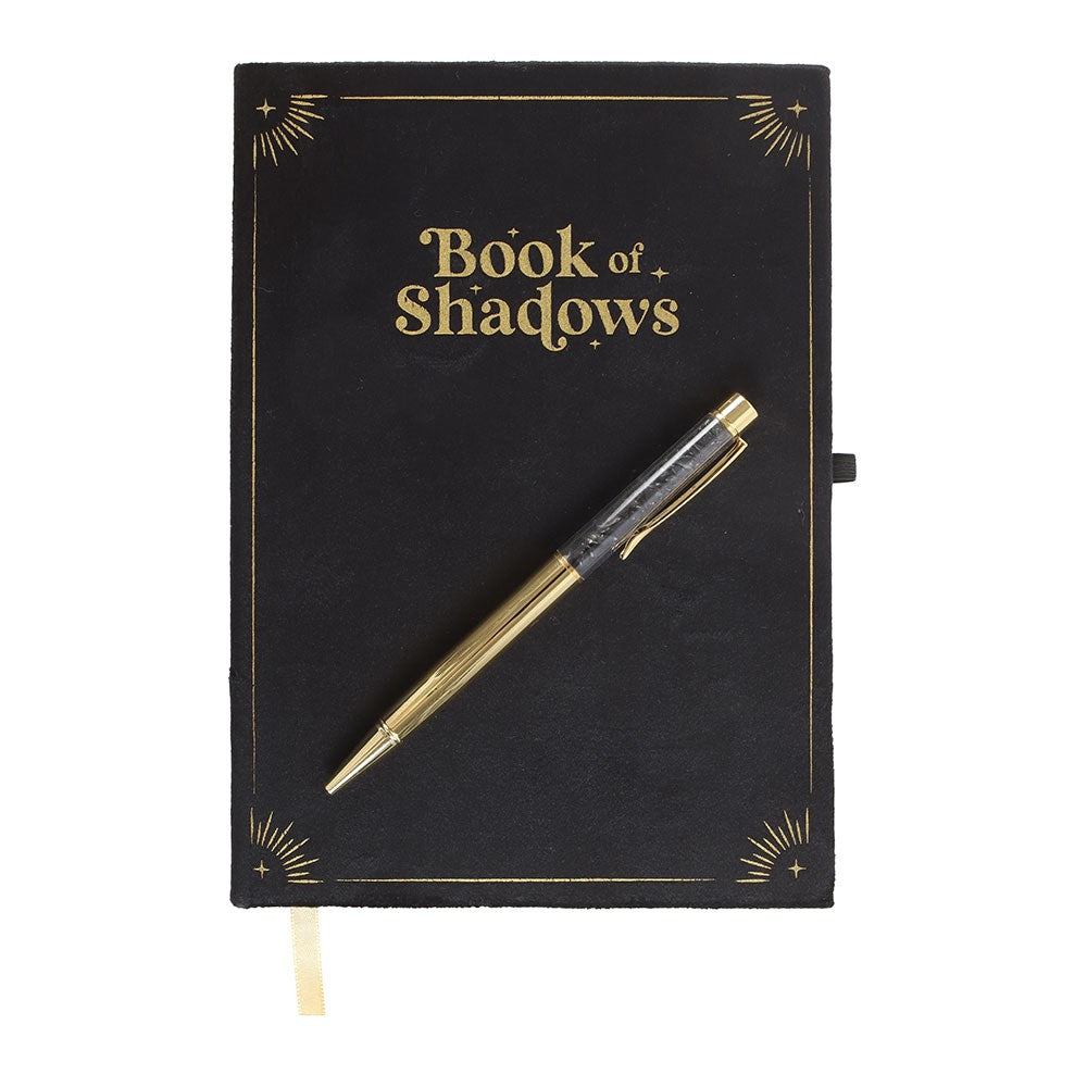 Book of Shadows Journal with Black Obsidian Crystal Pen - Olleke Wizarding Shop Amsterdam
