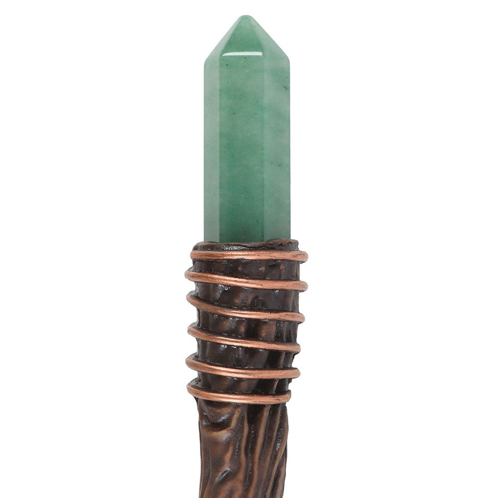 Thin Abundance Green Aventurine Crystal Wand - Olleke Wizarding Shop Amsterdam