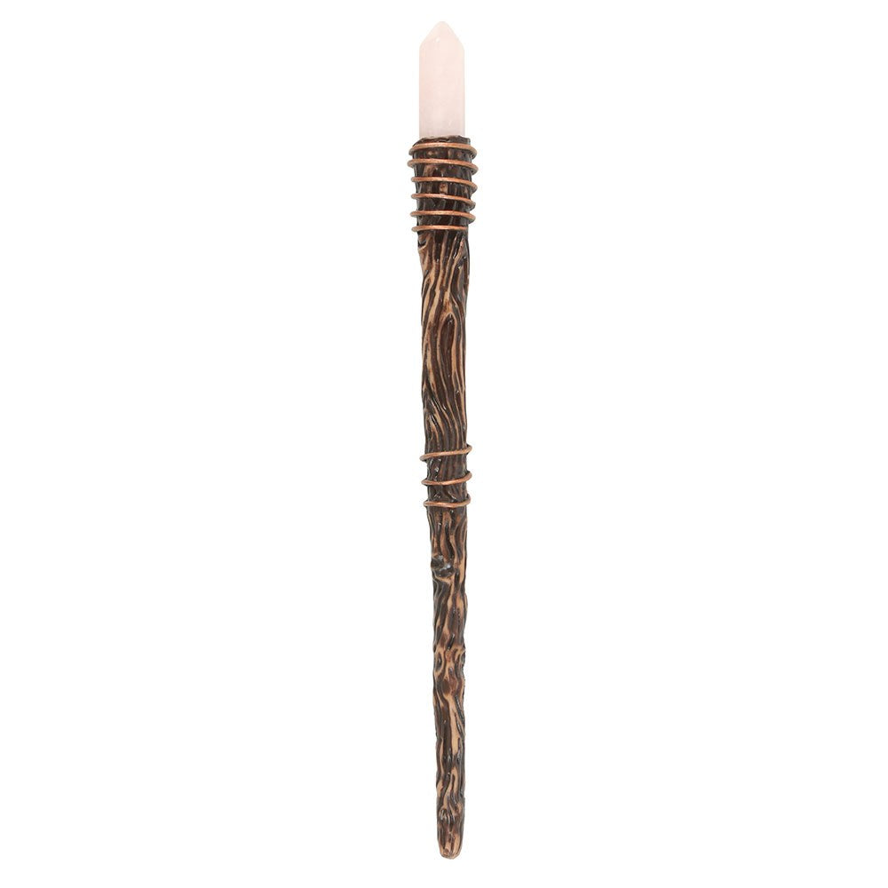 Thin Romance Rose Quartz Crystal Wand - Olleke Wizarding Shop Amsterdam