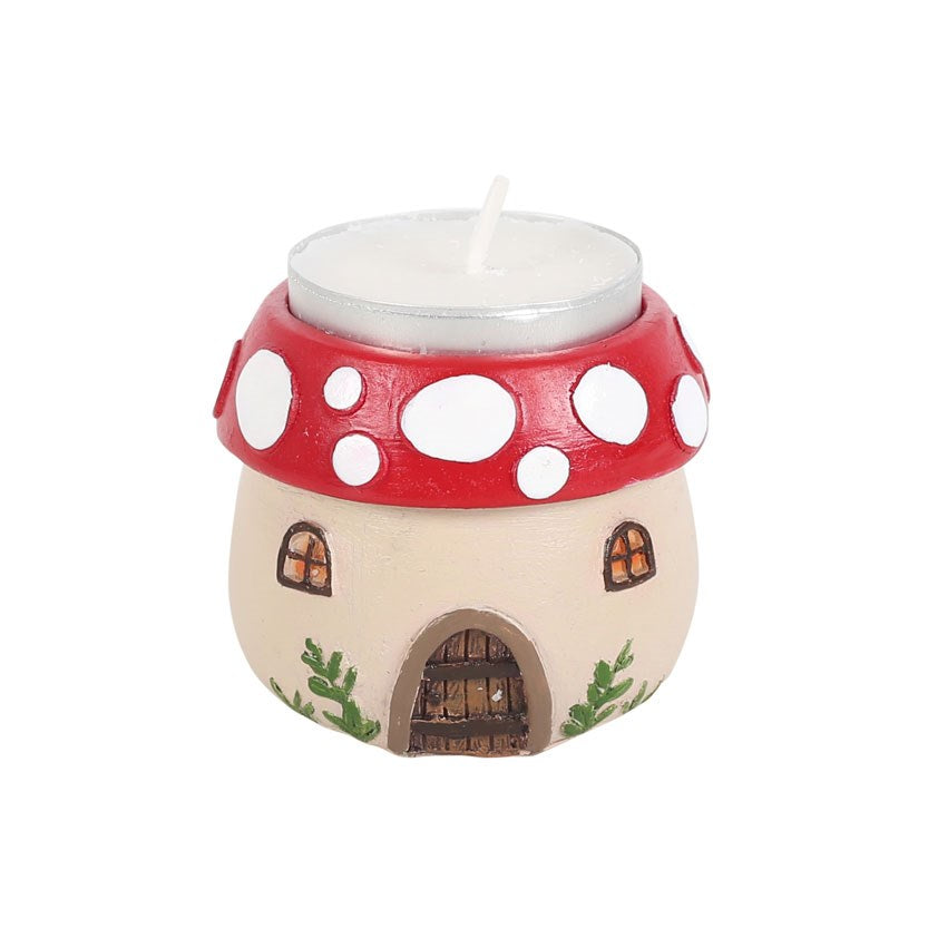 Mushroom House Resin Tealight Holder - Olleke Wizarding Shop Amsterdam