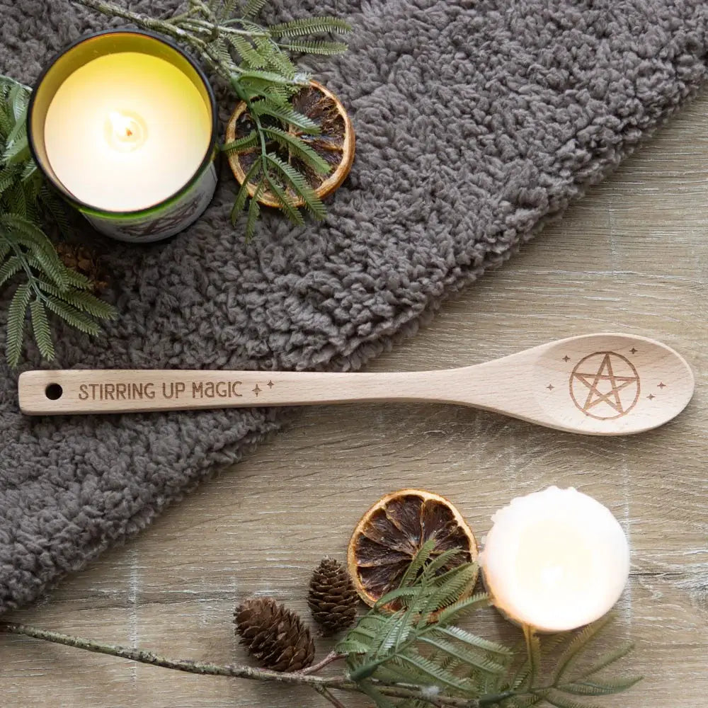 Stirring Up Magic Wooden Pentagram Spoon - Olleke Wizarding Shop Amsterdam